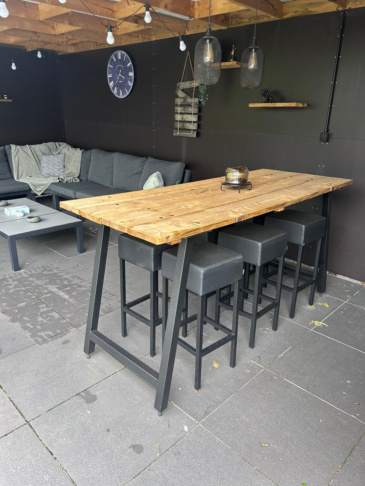 Hoge tafel met krukken, Maison & Meubles, Enlèvement, Comme neuf