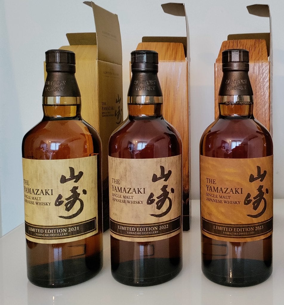 Yamazaki Limited Edition 2021-2023 whisky - 3 flessen, Verzamelen, Ophalen of Verzenden, Nieuw, Vol