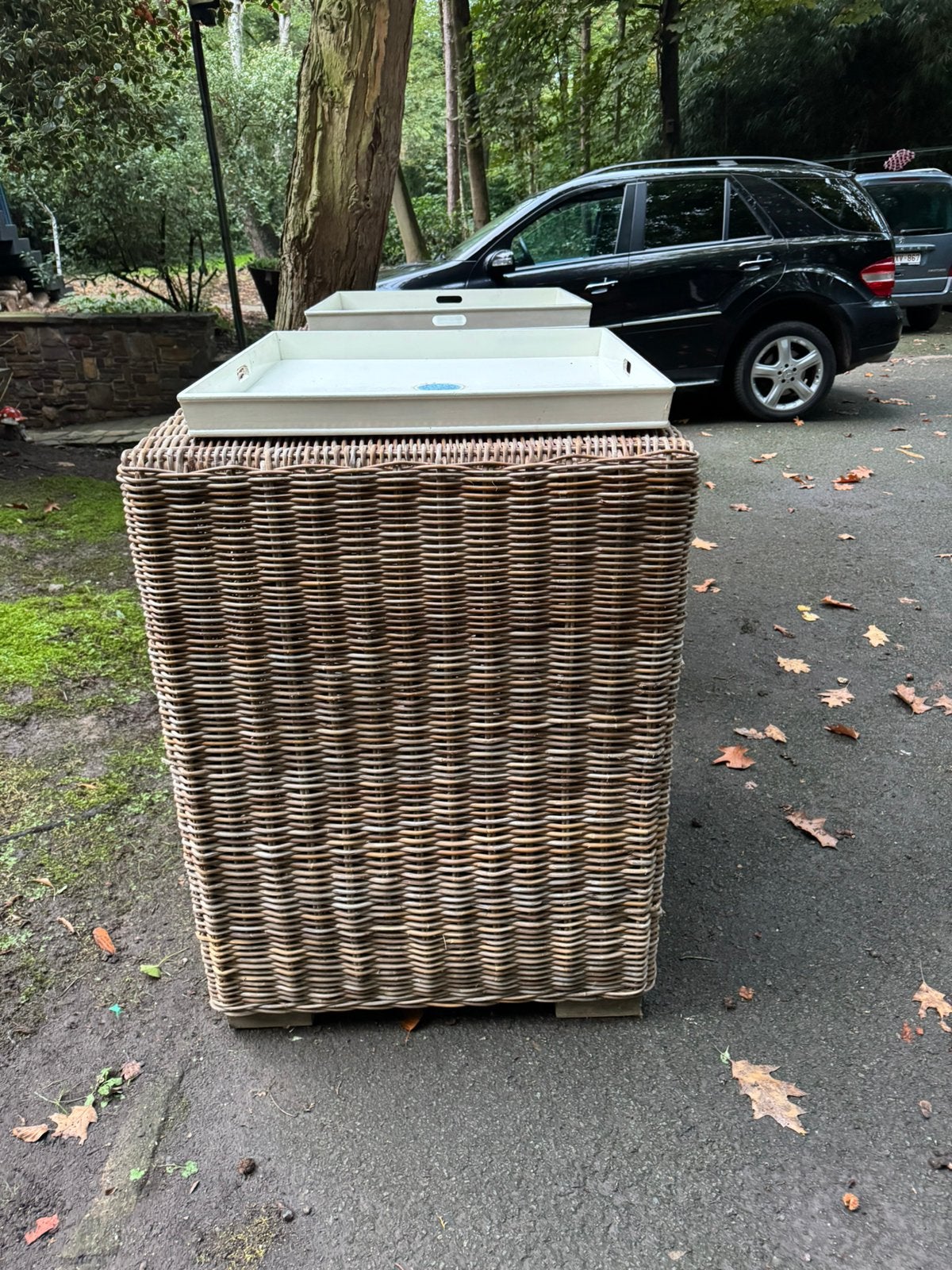 Rieten staantafels, Tuin en Terras, Ophalen, Zo goed als nieuw