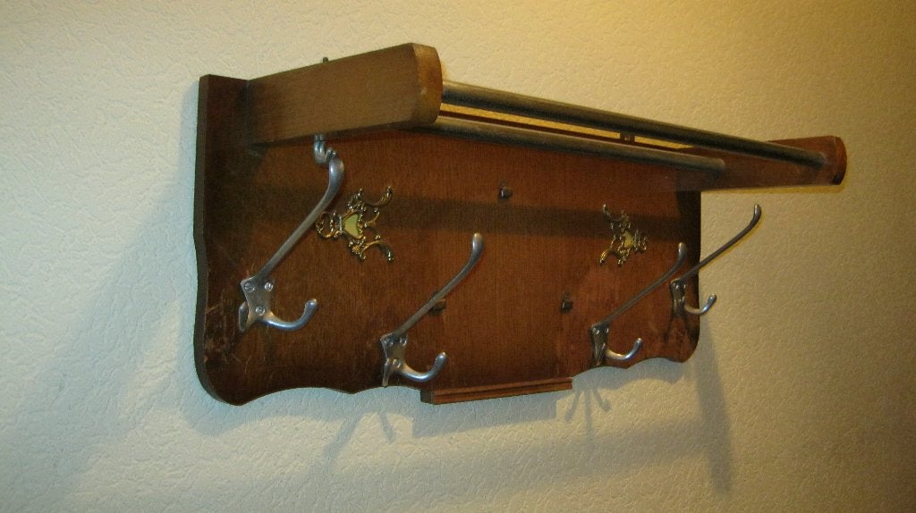 porte-manteau mural en bois rural, Moins de 100 cm, Portemanteau mural, Enlèvement, Utilisé