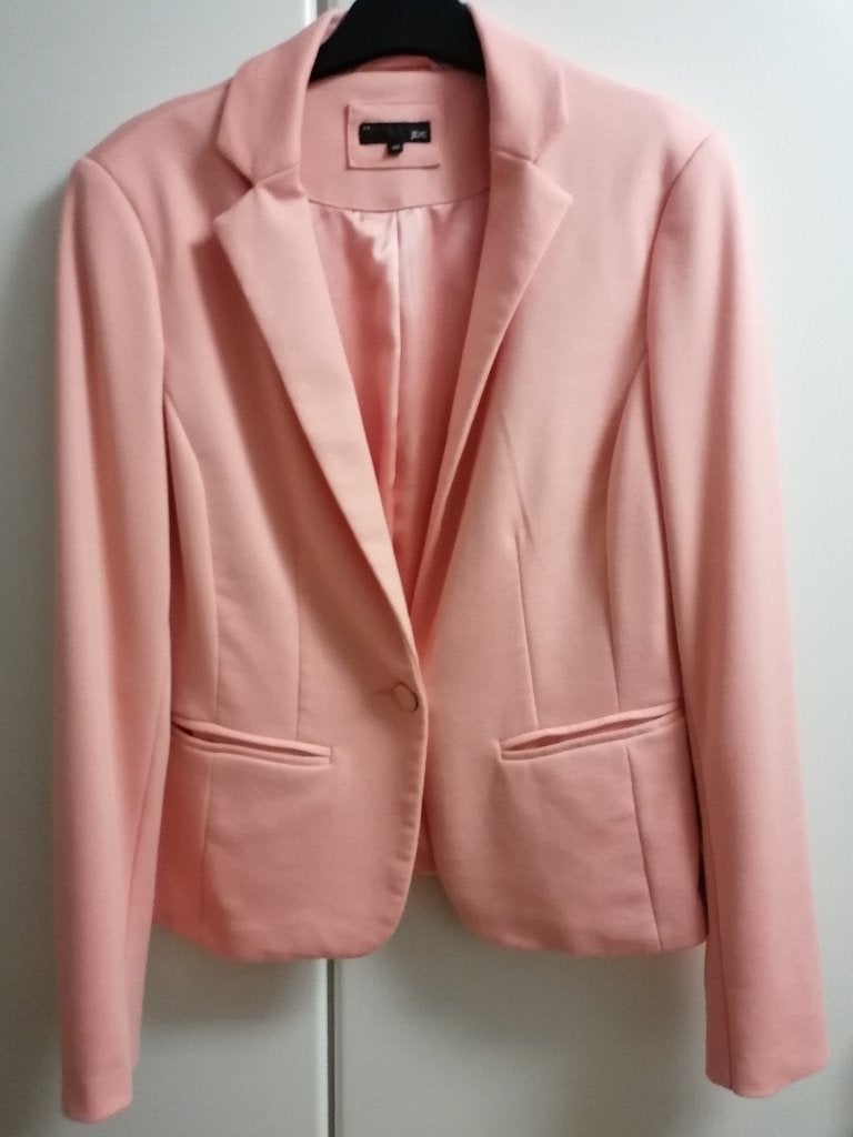 Zalmroze getailleerde blazer, maat 42, Kleding | Dames, Jasjes, Kostuums en Pakken, Ophalen of Verzenden, Zo goed als nieuw, Maat 42/44 (L)