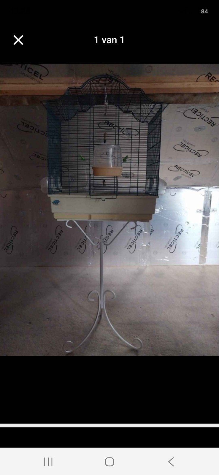 vogelkooi met staander afhalen Melle, Enlèvement, Cage à oiseaux
