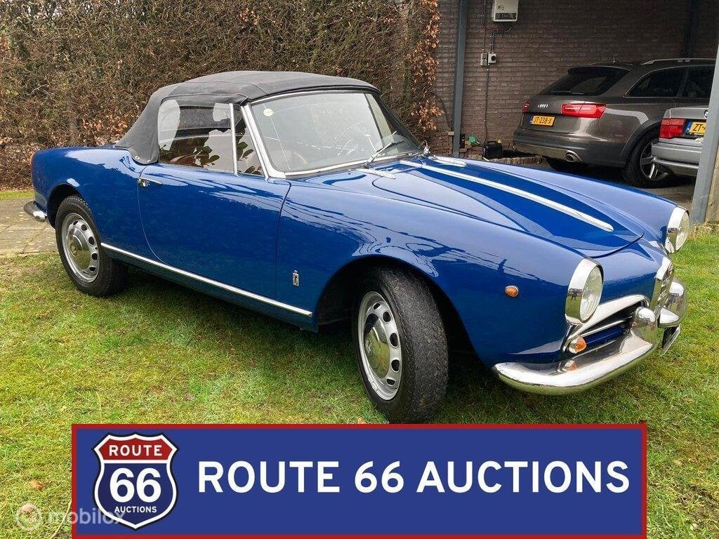 Alfa Romeo Giulietta Spider | 1963 | Route 66 Auctions, Auto's, Oldtimers, Bedrijf, Te koop, Alfa Romeo, Benzine, Overige carrosserie