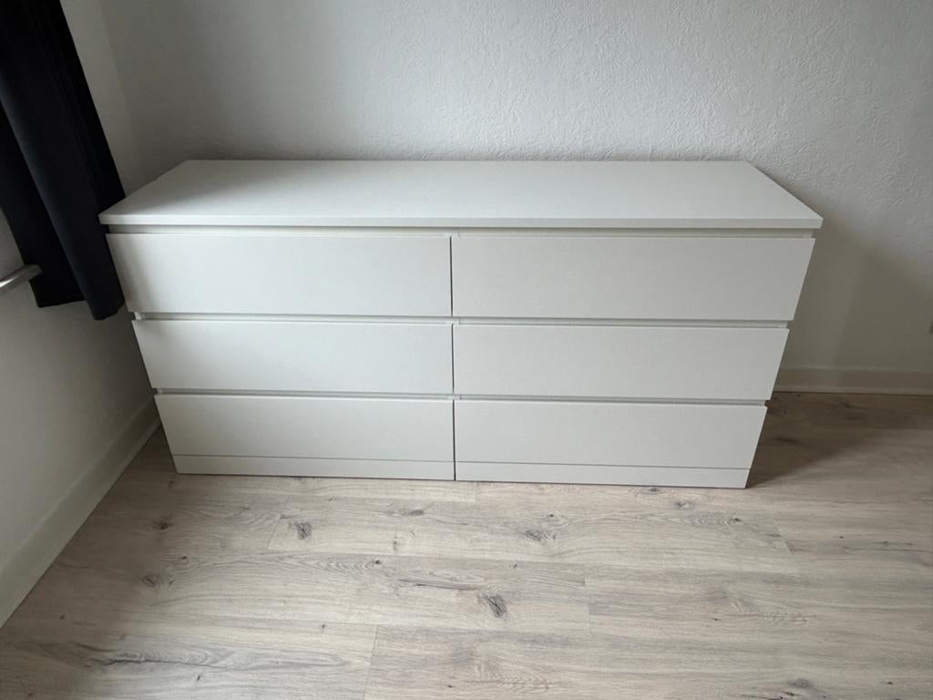 Malm ladenkast wit met 6 laden, Maison & Meubles, Armoires | Commodes, Enlèvement, Comme neuf