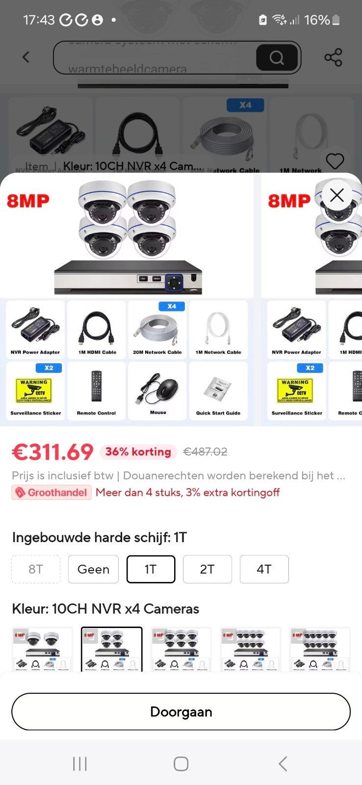 camera bewakingssysteem Nieuw in de doos nieuwprijs 311euro, Audio, Tv en Foto, Videobewaking, Ophalen of Verzenden