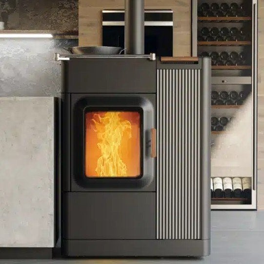 Austroflamm Mo Duo Cook Pellet- en houtkachel in één, Meerkleurig, Overige materialen, Overige stijlen, Nieuw