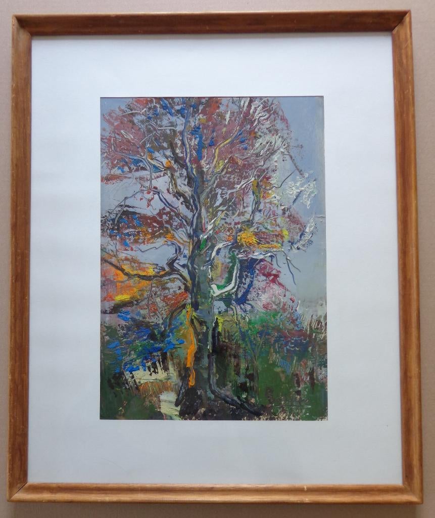 JACK GODDERIS / KLEURRIJKE BOOM / OLIEVERF / 58x48cm / KADER, Antiquités & Art, Art | Peinture | Moderne, Enlèvement ou Envoi