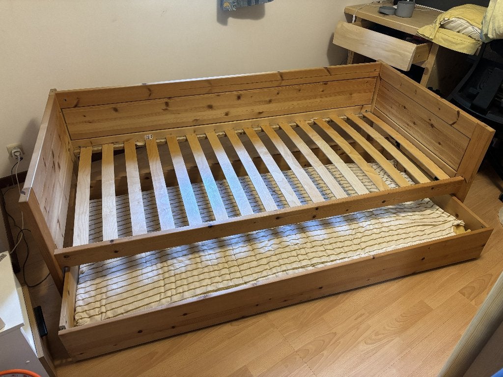 Lifetime Bed 90* 200 cm massief hout (grenen), Ophalen, Gebruikt, 90 cm, Eenpersoons