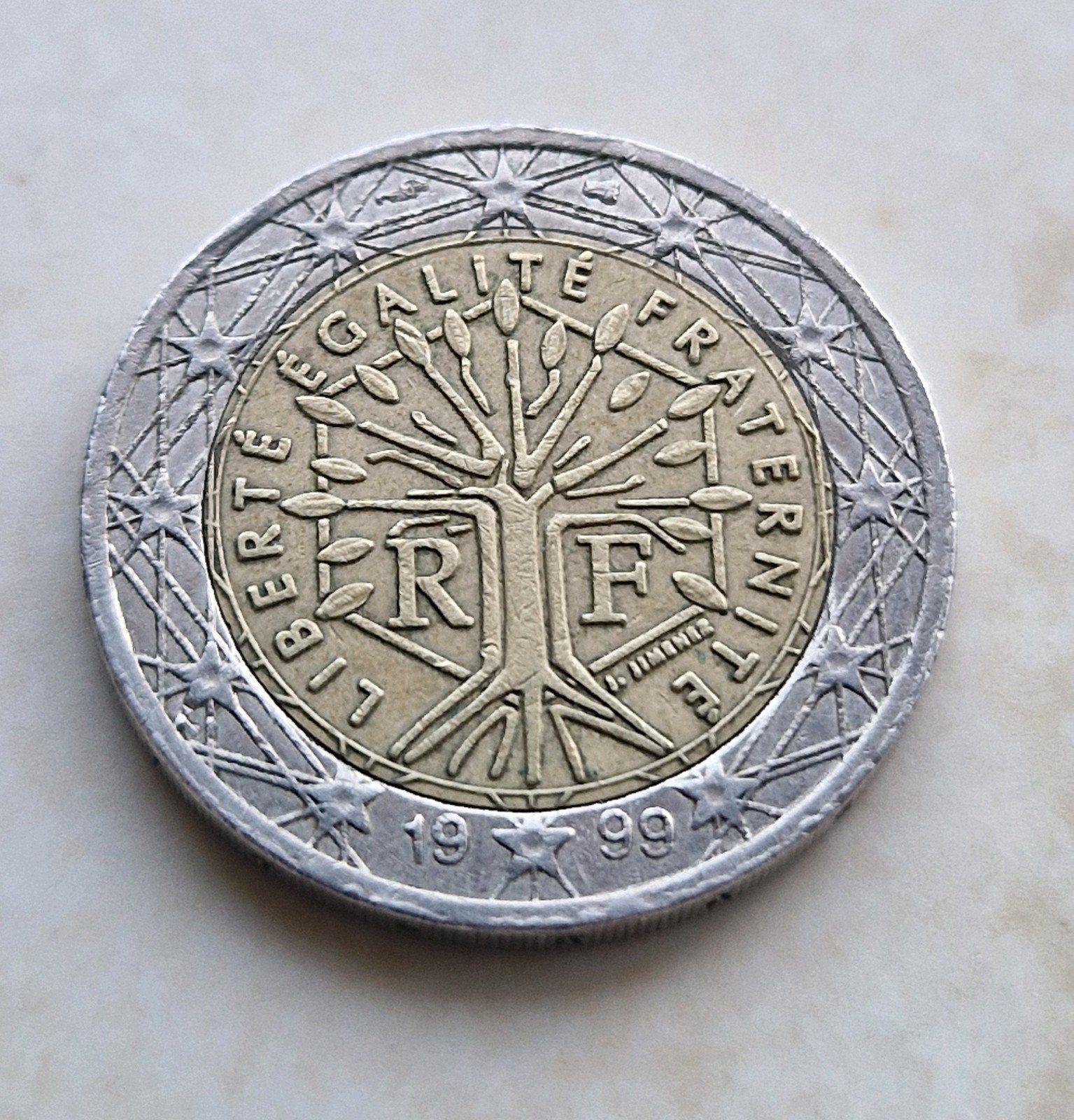 1999 France , 2 Euro Coin, Ophalen of Verzenden, 2 euro