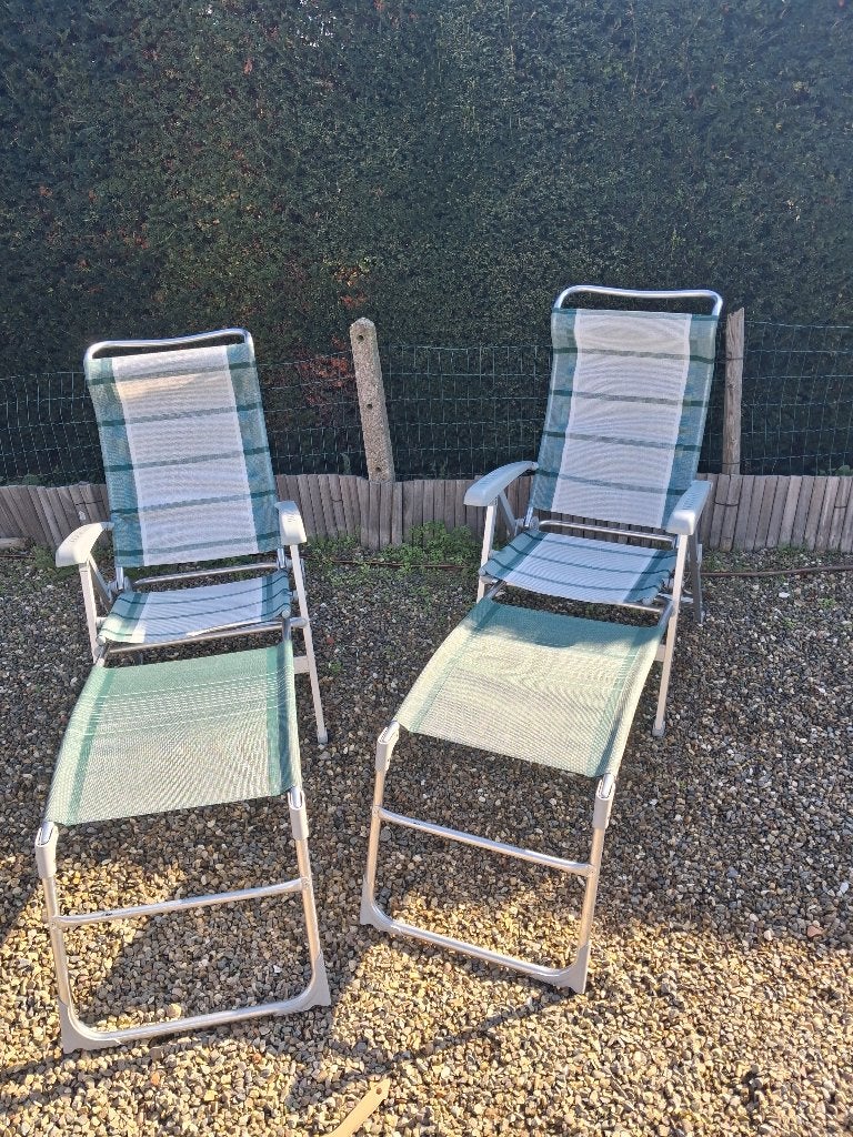Klapstoelen  met voetensteun, Ophalen, Zo goed als nieuw, Campingstoel