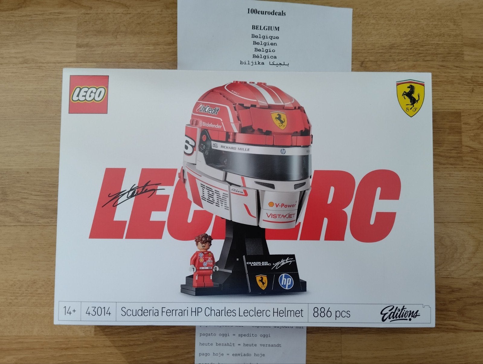 lego 43014 Scuderia Ferrari HP helm Charles Leclerc, Verzenden