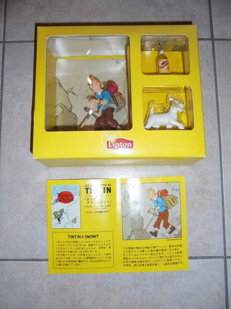 Kuifje Het Zwarte Eiland - Tintin L’île noir Lipton, Collections, Personnages de BD, Enlèvement ou Envoi, Tintin, Comme neuf, Statue ou Figurine