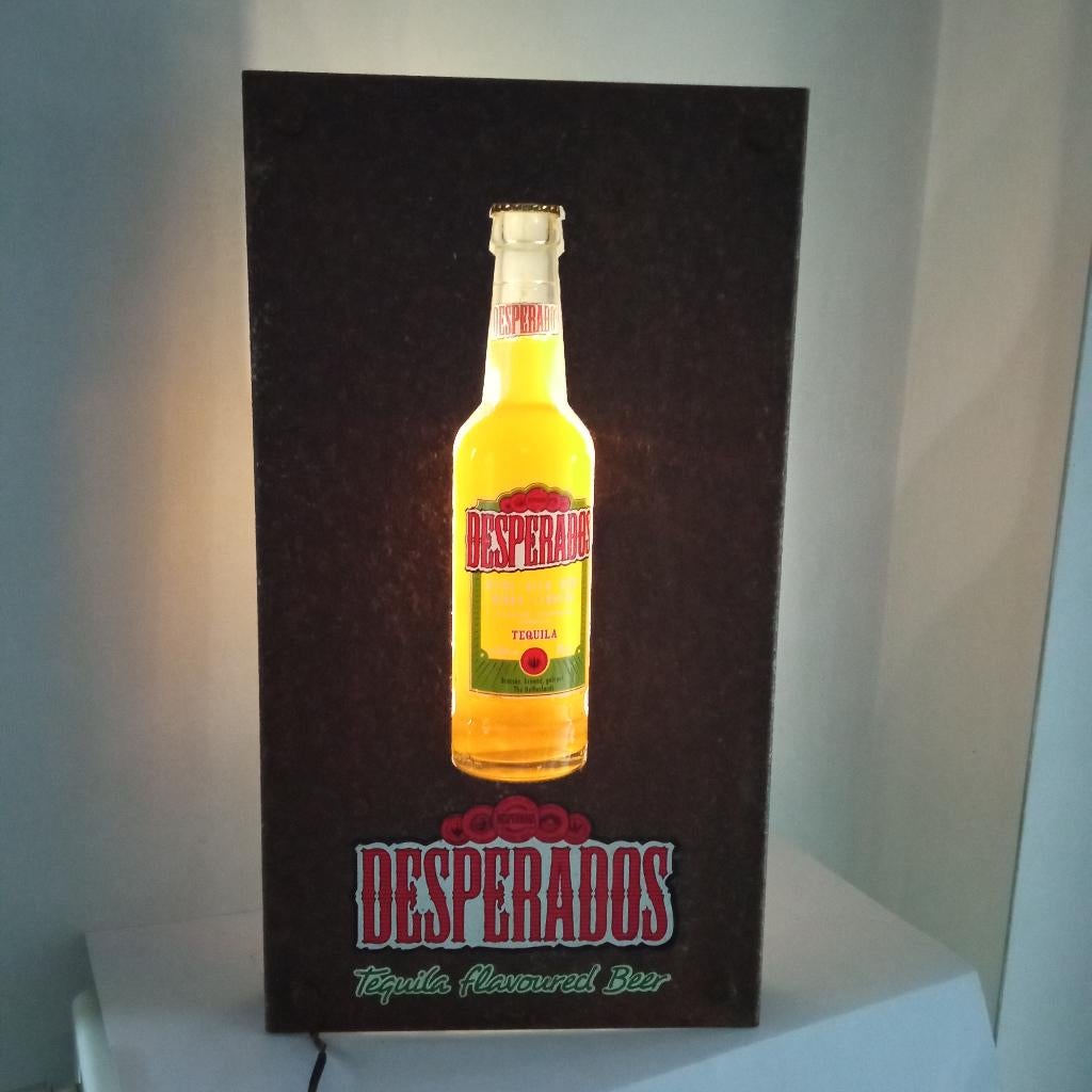 enseigne lumineuse DESPERADOS, Enlèvement ou Envoi, Utilisé, Panneau, Plaque ou Plaquette publicitaire, Autres marques