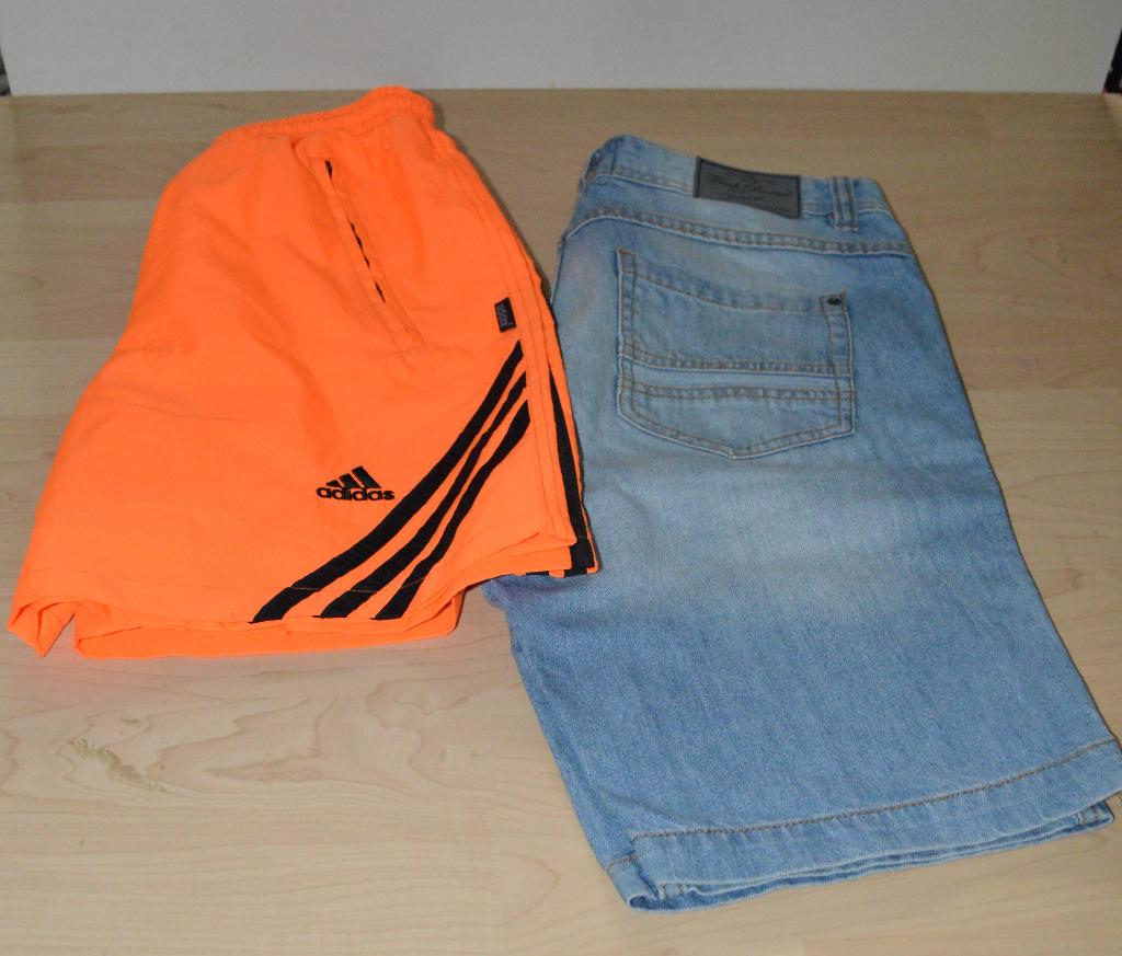 2 shorts, 1Adidas en  1 jeans Fresh Brand maat M, Ophalen of Verzenden, Zo goed als nieuw, Maat 48/50 (M), Overige kleuren