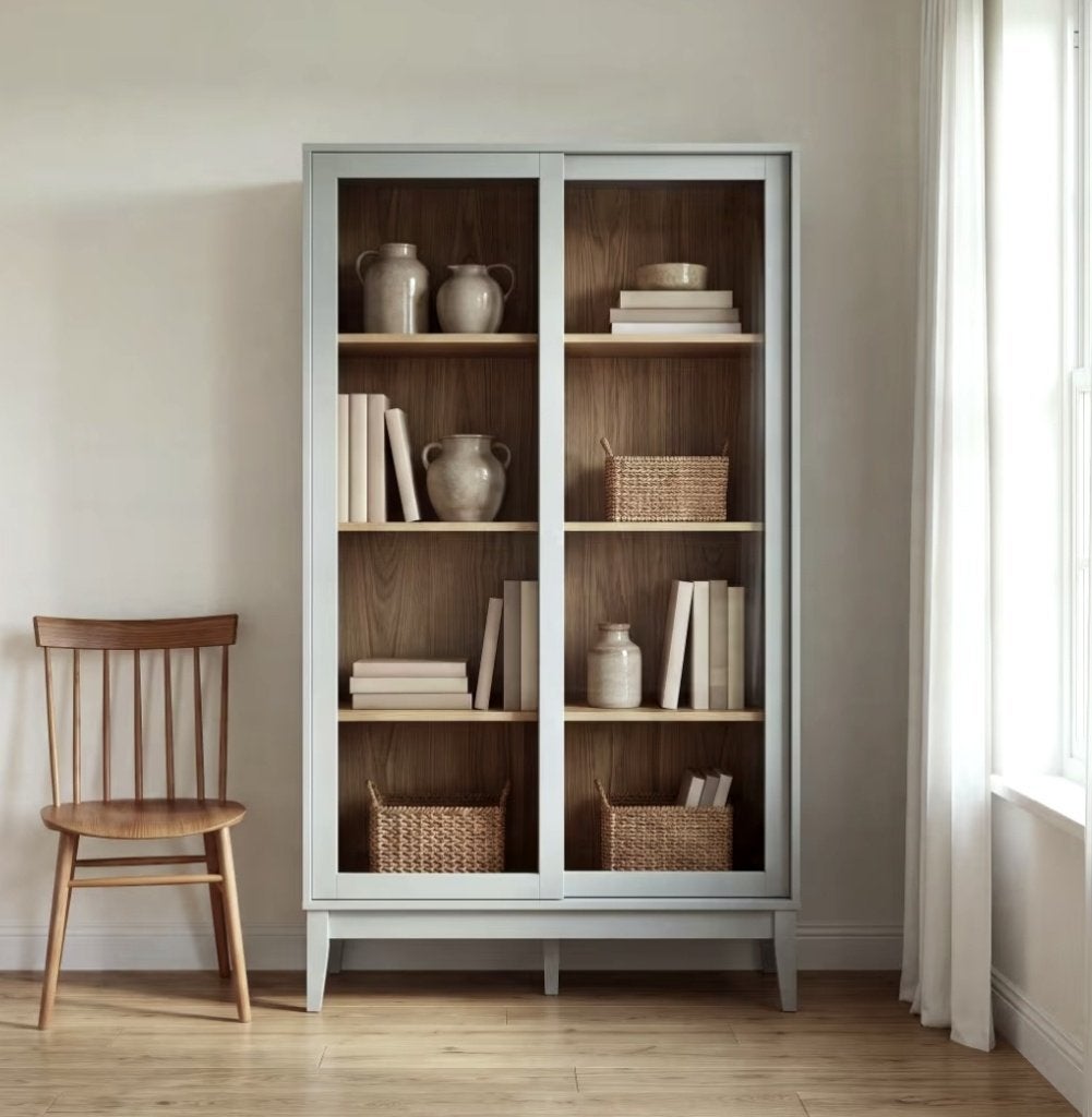 Maisons du Monde buffet Vitrine vintage 2 portes gris bleu, Maison & Meubles, Neuf, Avec porte(s), 25 à 50 cm, 50 à 100 cm
