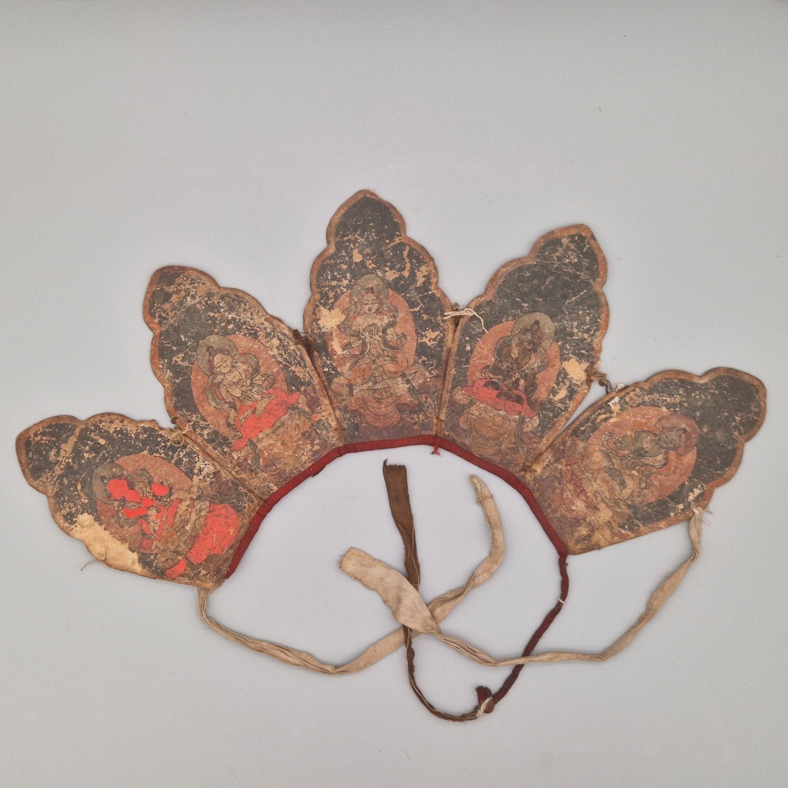 Coiffe cérémonielle de chaman, Tibet., Antiquités & Art, Tibet, Enlèvement