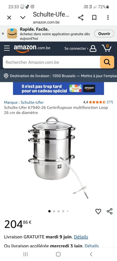 Centrifugeuse vapeur 3 éléments inox, Animaux & Accessoires
