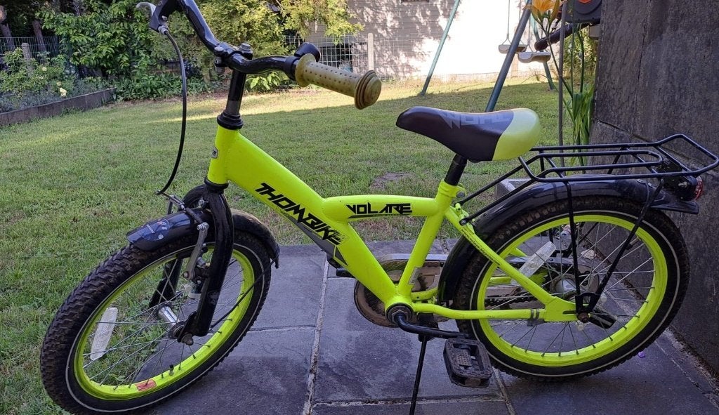 kinderfiets maat 18 bijna nieuw, Fietsen en Brommers, Fietsen | Kinderfietsjes, Ophalen, 16 tot 20 inch, Velgrem, Thompson