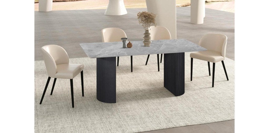 Eettafel Lousa 180 cm Steen Italian Grijs - nieuw, Huis en Inrichting, Verzenden, Nieuw, Metaal