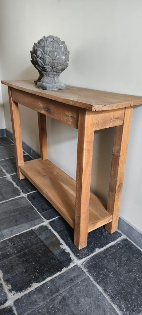 Wandtafel, Huis en Inrichting, Tafels | Sidetables, Ophalen, Gebruikt, 100 tot 150 cm, Eikenhout
