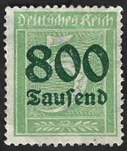 1 Postzegel Duitse Rijk 1923 Cijfer opdruk (III), Enlèvement ou Envoi, Autres périodes, Non oblitéré