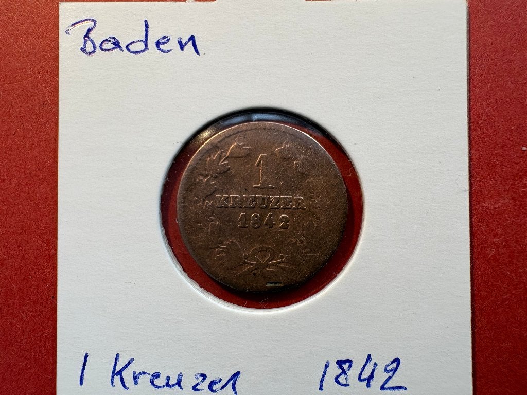 Allemagne Baden - 1 Kreuzer - 1842 (#338#), Enlèvement ou Envoi, Allemagne, Monnaie en vrac