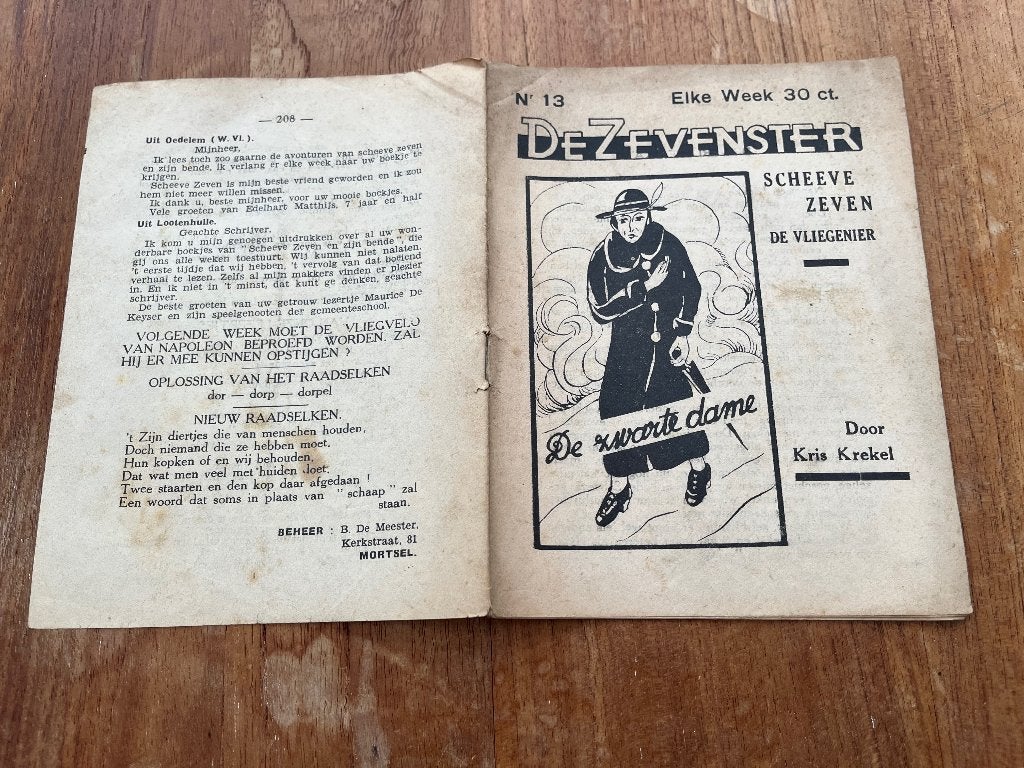 De zevenster-Scheeve zeven-De vliegenier -Nr.13-1940, Verzamelen, Verzenden, 1940 tot 1960, Tijdschrift