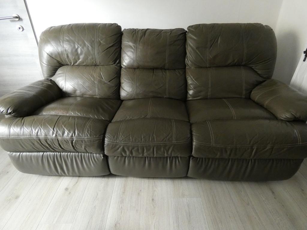 canapé cuir souple, Huis en Inrichting, Zetels | Zetels, Ophalen, Gebruikt, 150 tot 200 cm, Driepersoons