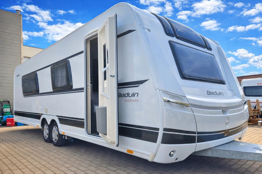 Dethleffs Beduin Scandinavia 740 BFK, Ringverwarming, Dwars-stapelbed, Rondzit, 7 tot 8 meter