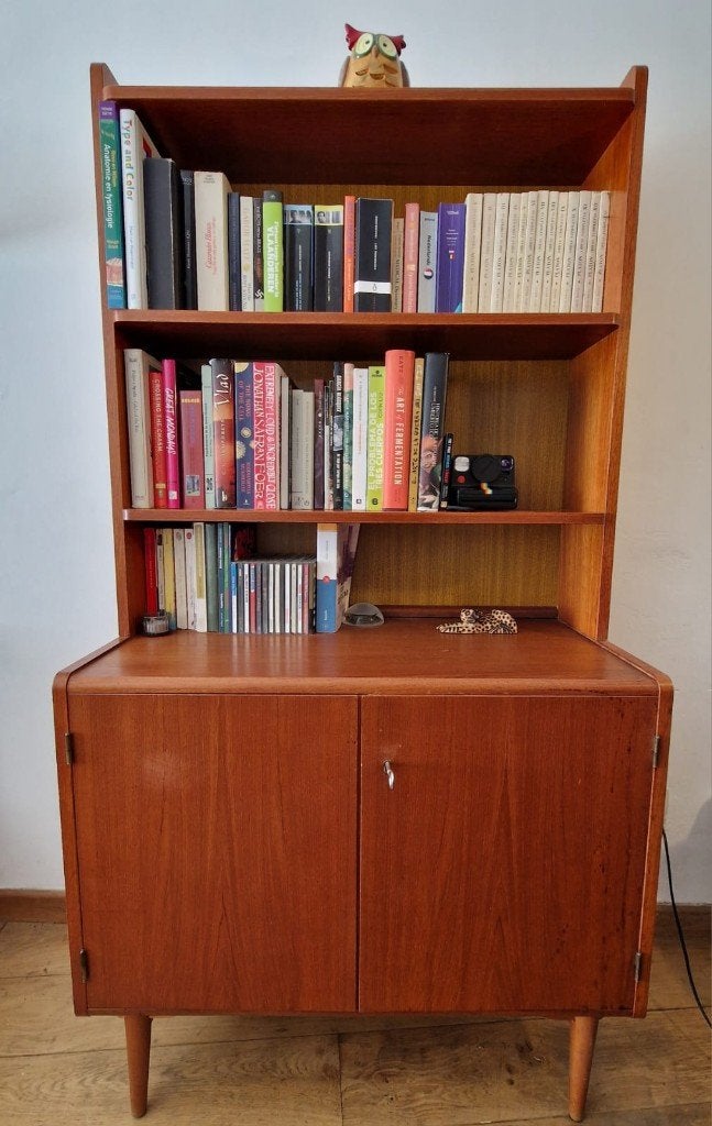 Vintage Boekenkast - JHM Sonett Tenhult, Teck, Avec porte(s), 25 à 50 cm, Moins de 150 cm