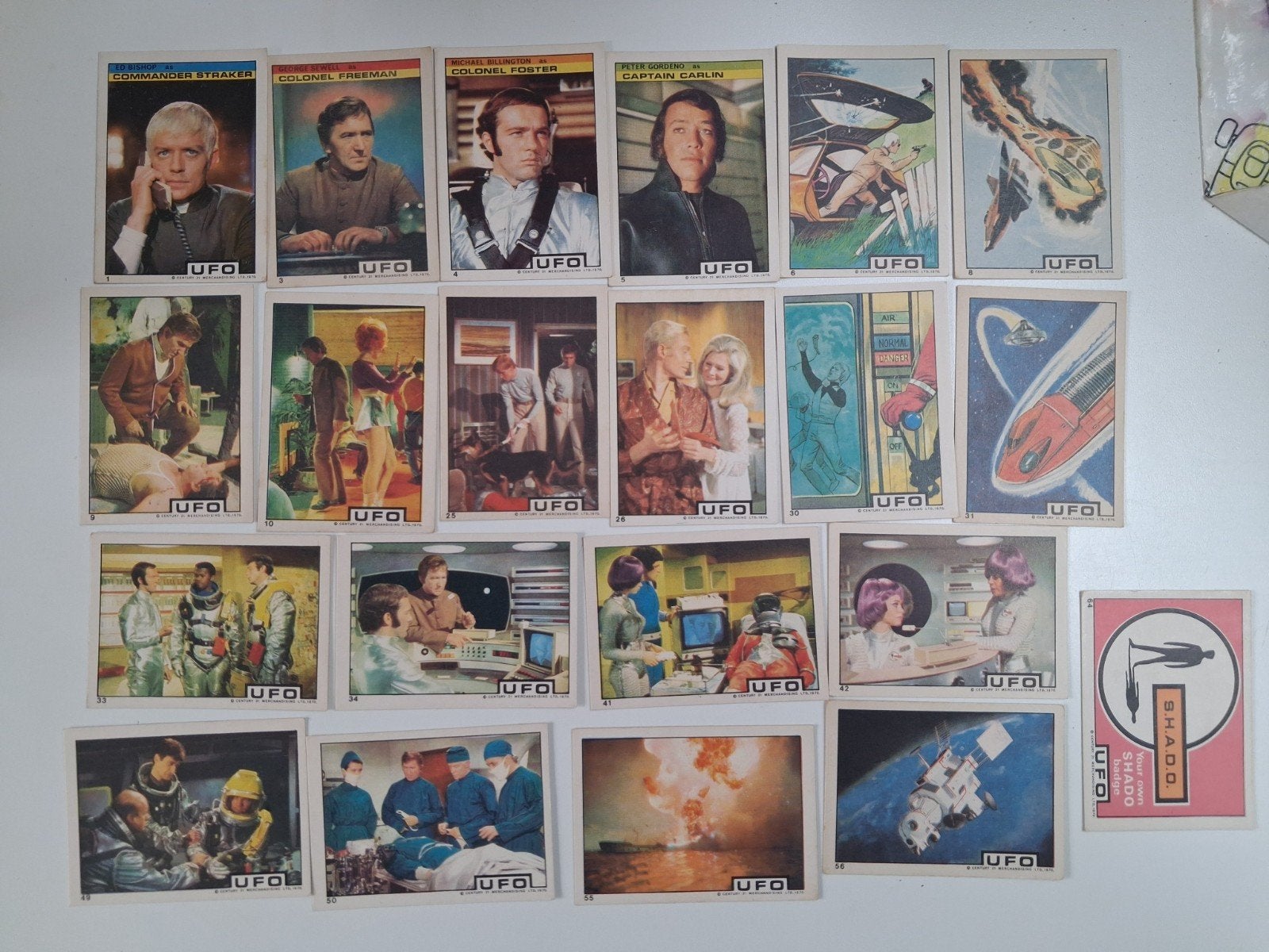 vintage chromo's UFO monty gum century 21, Ophalen of Verzenden, Gebruikt, Meerdere plaatjes