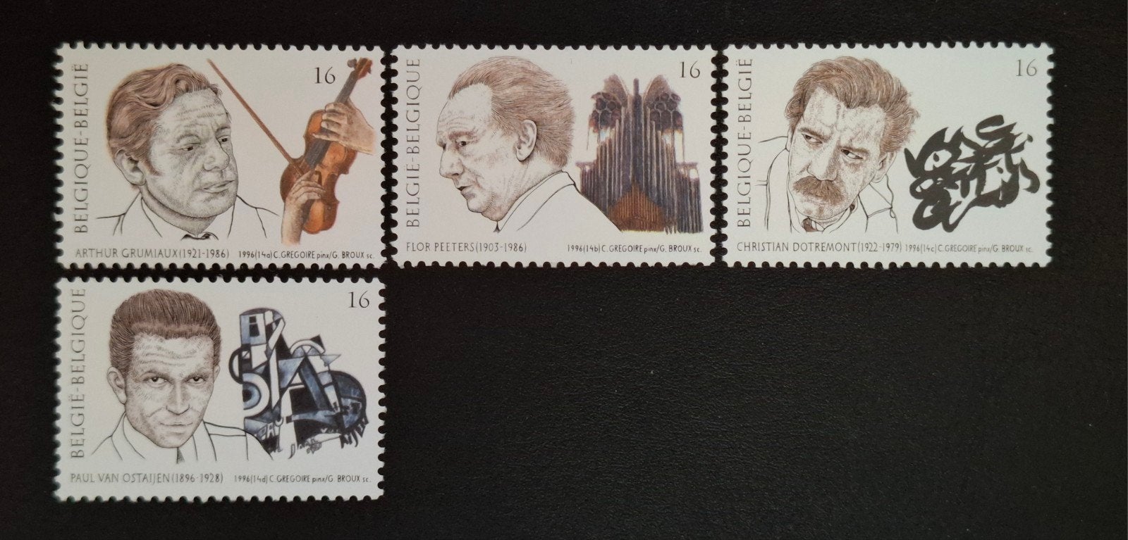 Belgique : COB 2666/69 ** Musique et littérature 1996., Timbres & Monnaies, Sans timbre, Neuf, Non oblitéré, Timbre-poste