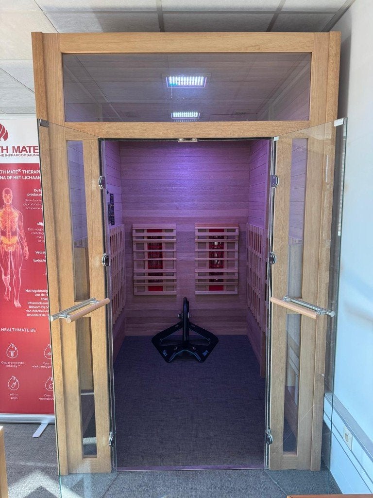 Health Mate infrarood sportcabine 2022, fiets past erin, Sports & Fitness, Enlèvement, Comme neuf, Infrarouge, Sauna complet
