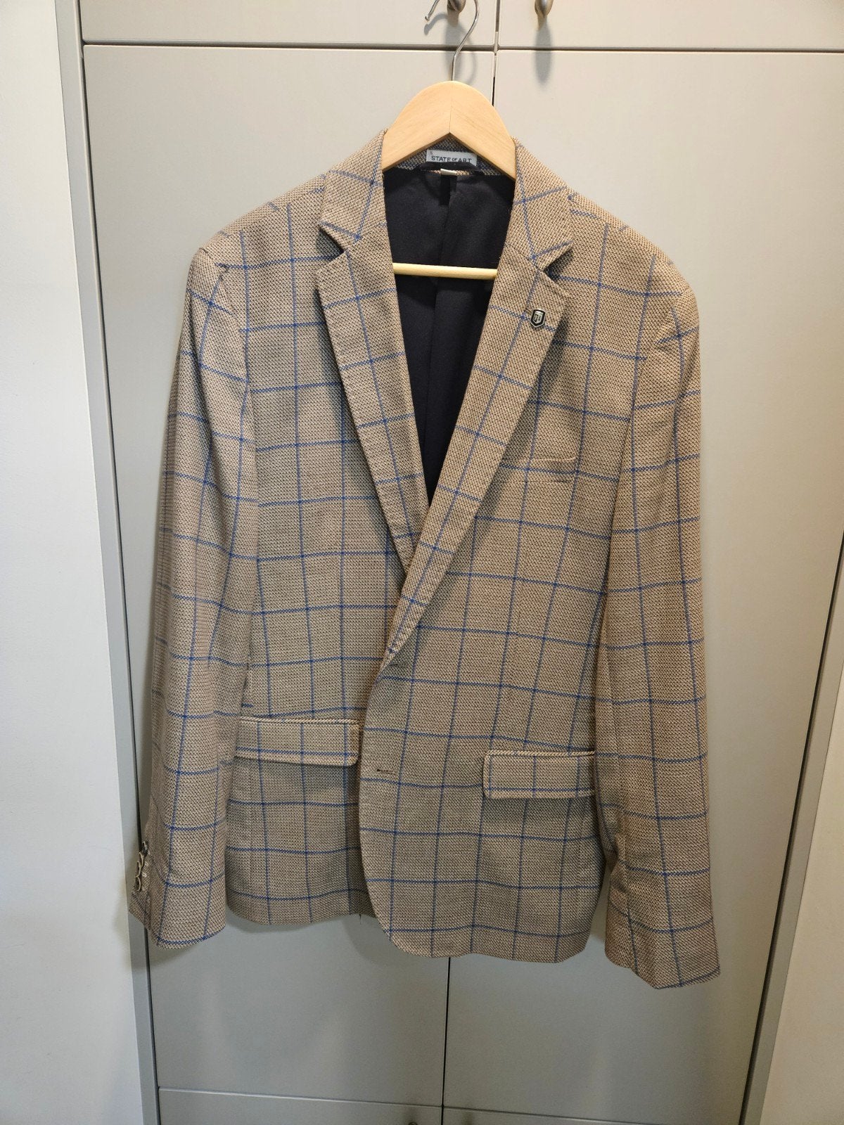 bruine geruite blazer maat large, Kleding | Heren, Ophalen, Zo goed als nieuw, Bruin, State of Art