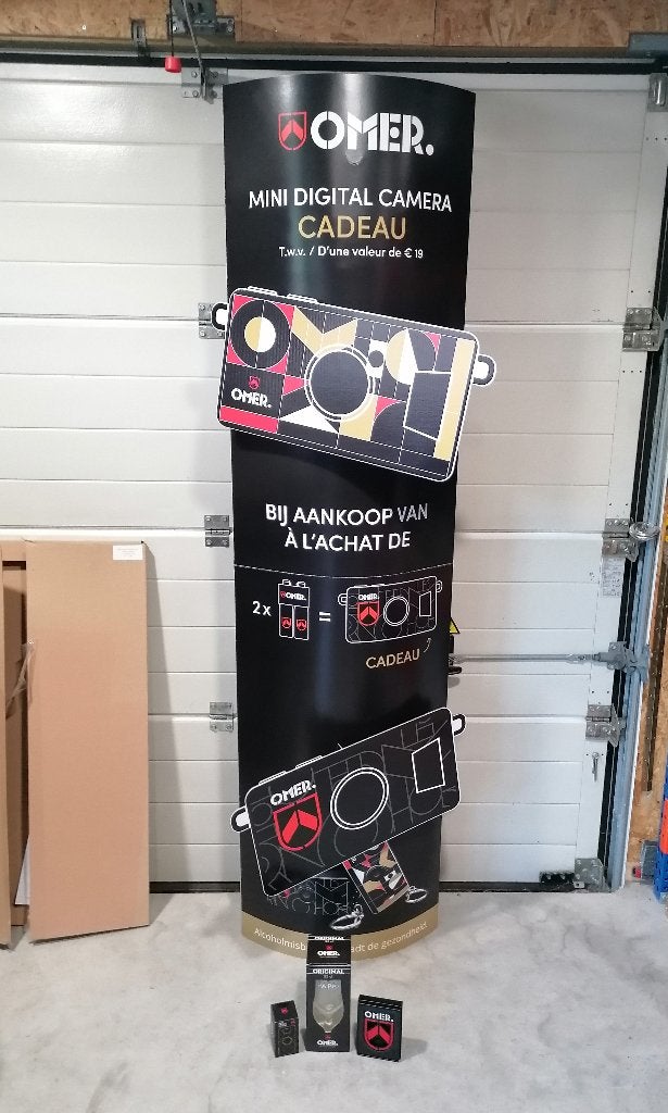Reclame totem Omer camera, Ophalen, Nieuw