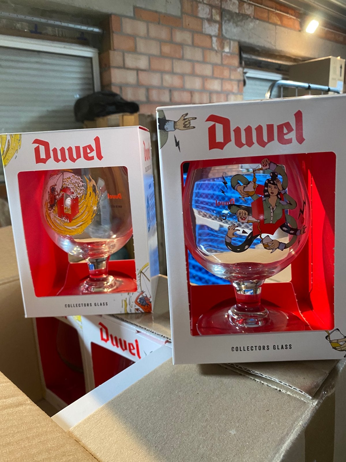 Duvel glazen, Ophalen, Nieuw