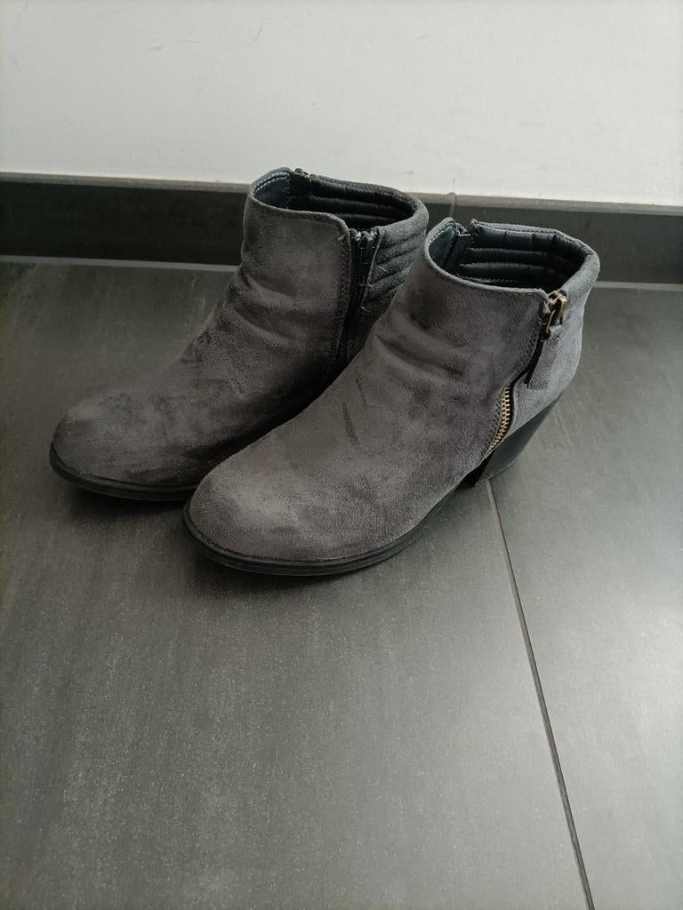 Damesschoenen, Ophalen, Lage of Enkellaarzen, Trend One, Grijs