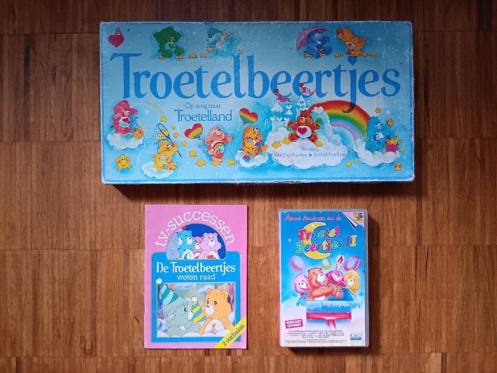Set Troetelberen: Spel, boekje, VHS, jaren 80, Ophalen of Verzenden, Gebruikt