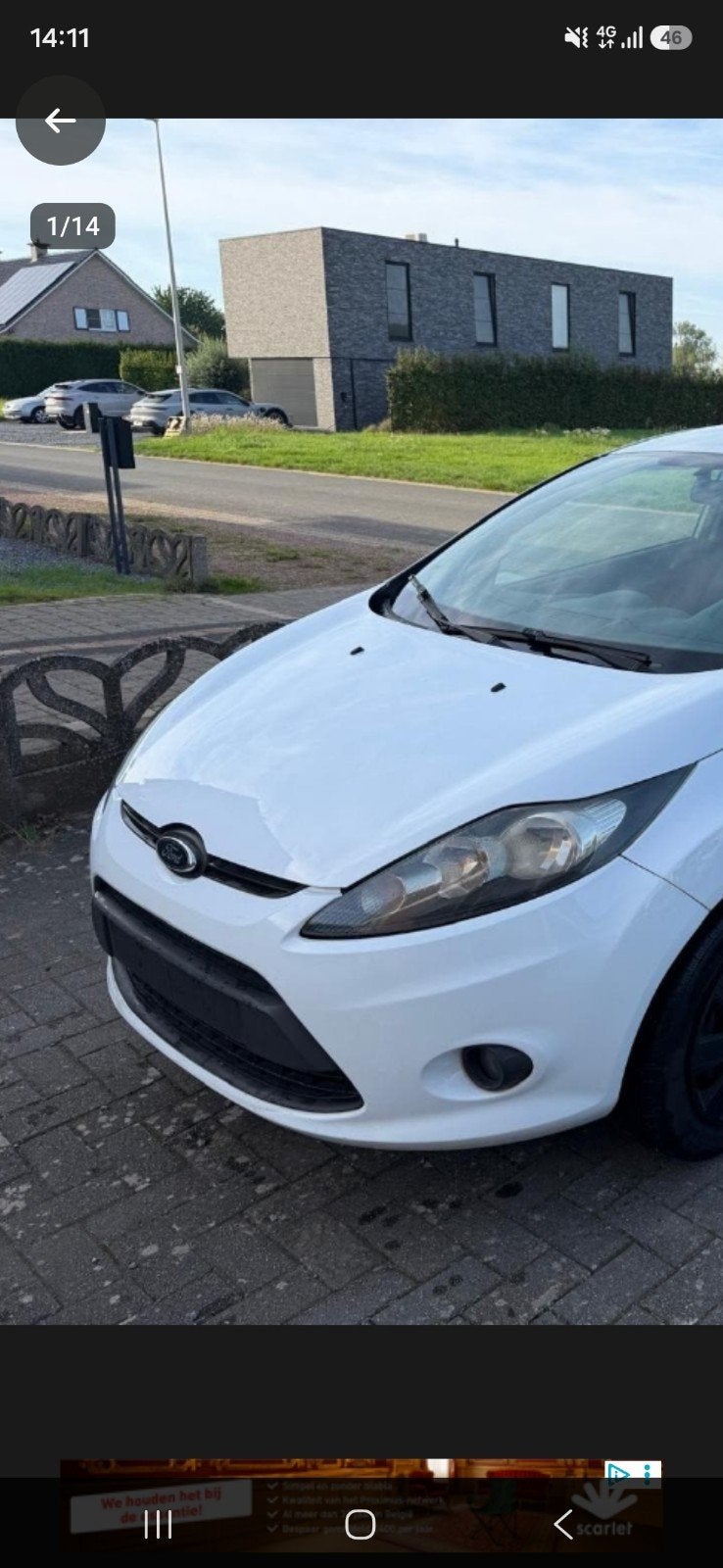 ford fiestavoll3dig. vernieuwd onderstel enz, Voorwielaandrijving, Euro 5, Stof, Wit