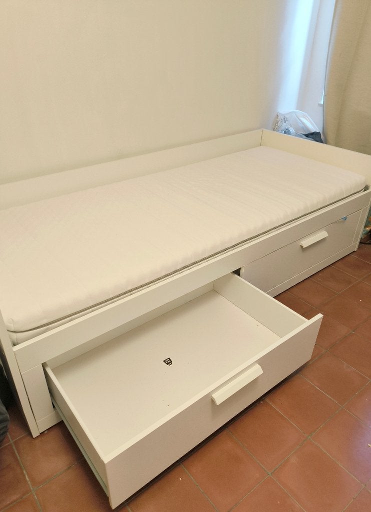 Lit IKEA Brimnes+ 2 matelas gratuits, Comme neuf, 200 cm, Enlèvement, 80 cm