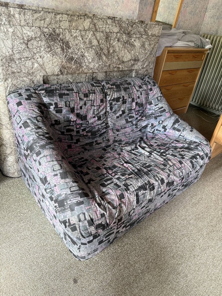 Vintage tweezit zetel uit de jaren 80, Huis en Inrichting, Zetels | Zetels, Ophalen, Gebruikt, Tweepersoons, 75 tot 100 cm