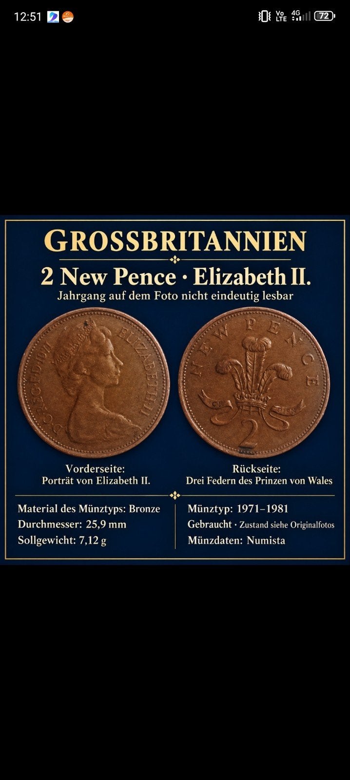 pièce Elizabeth, Timbres & Monnaies, Enlèvement ou Envoi