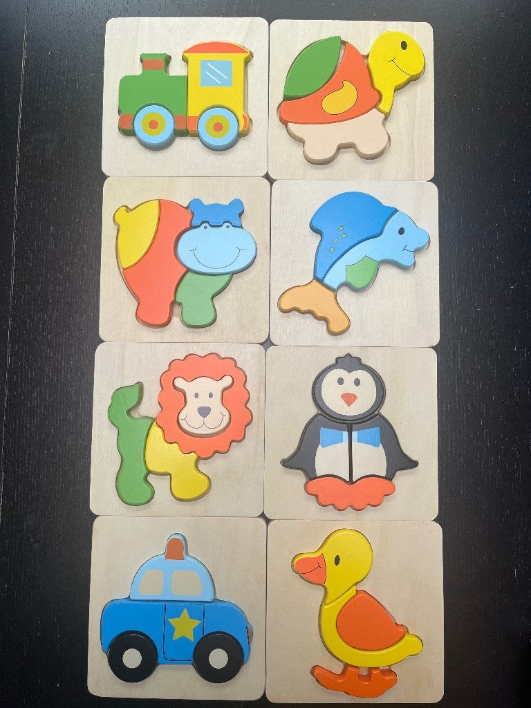 8 Houten Puzzels voor 1+, Kinderen en Baby's, Ophalen, Zo goed als nieuw, Van hout, Minder dan 10 stukjes