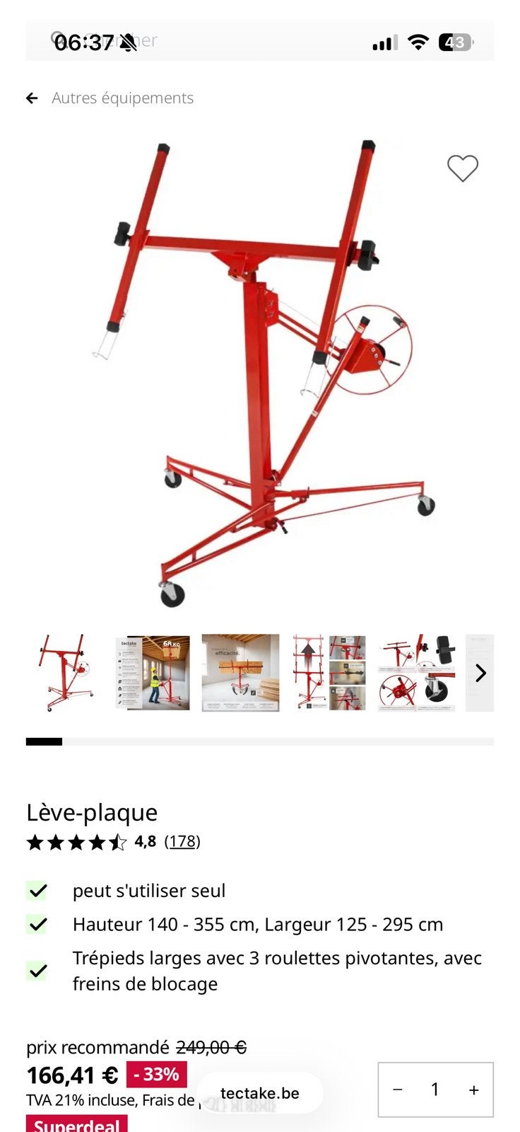 Leve plaque gyproc, Enlèvement, Comme neuf
