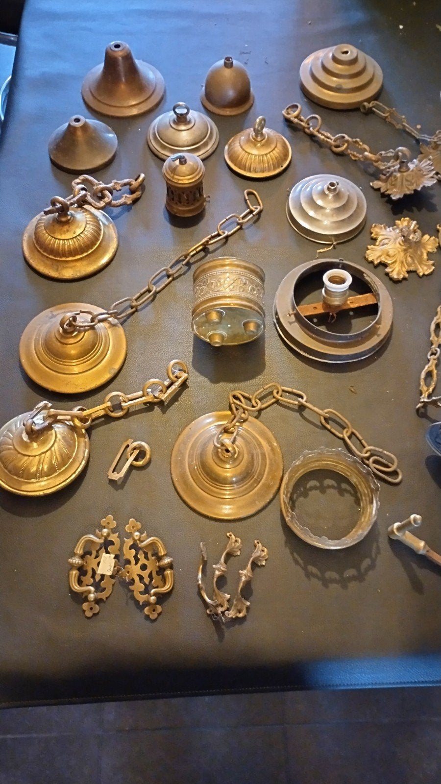 vintage onderdelen kroonluchter/ hanglamp, Ophalen, Koper