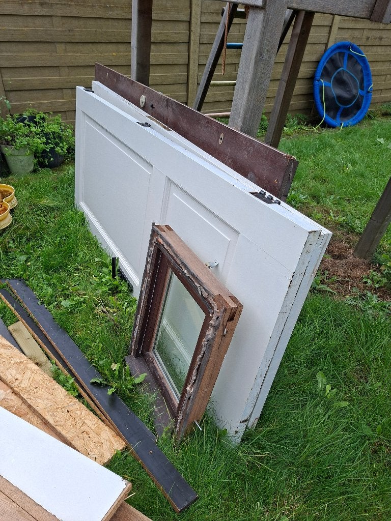Houten binnendeuren, Doe-het-zelf en Bouw, Ophalen, Gebruikt, 80 tot 100 cm, Buitendeur