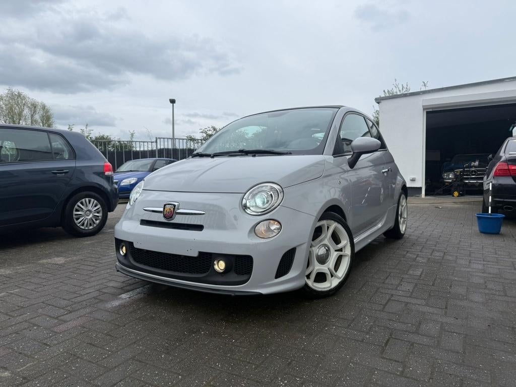 Abarth 500C 1.4 T-Jet — Cabrio — 100.000km — GARANTIE, Zwart, 4 cilinders, Cabriolet, Leder