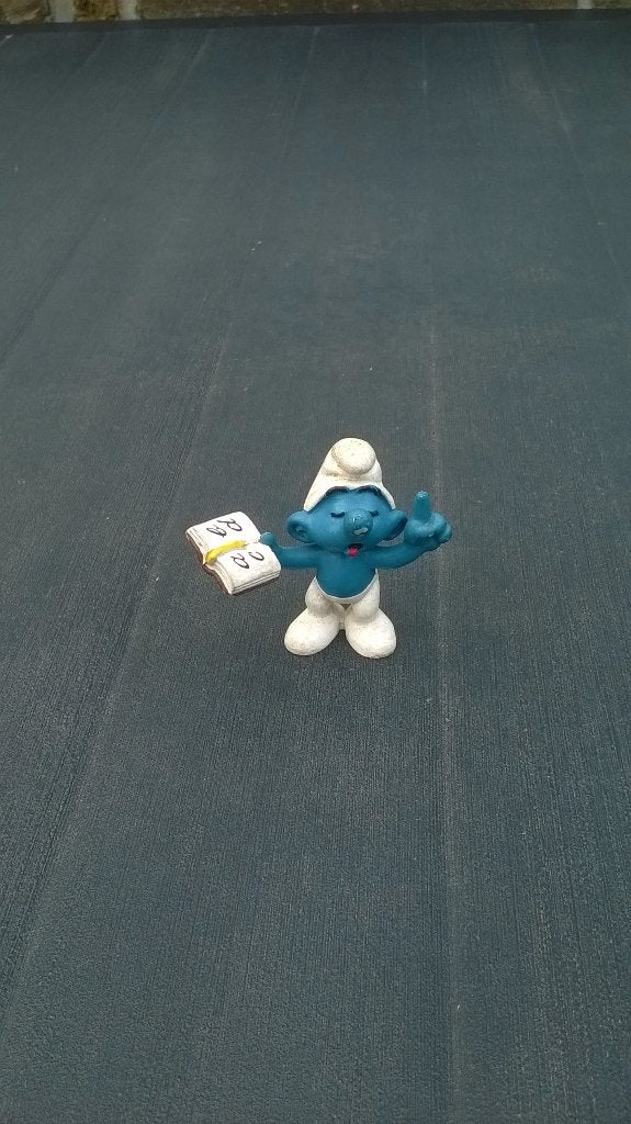 Schtroumpf avec livre ABCD – variation 2.0059, Enlèvement ou Envoi, Utilisé, Autres Schtroumpfs, Poupée, Figurine ou Peluche