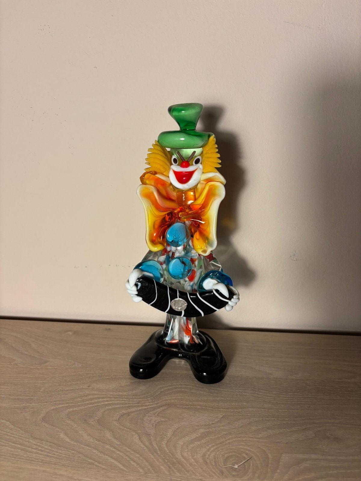 Murano Handgeblazen glazen clown Kleurrijk glaskunstobject, Antiek en Kunst, Kunst | Designobjecten, Beeld, Glas, Meerkleurig