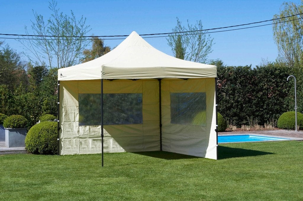 Vouwtent 3x3m Premium carbon beige met wanden en traagtas, Ophalen, Opvouwbaar, Partytent, Minder dan 4 meter